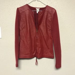 Red “leather” sweater/jacket